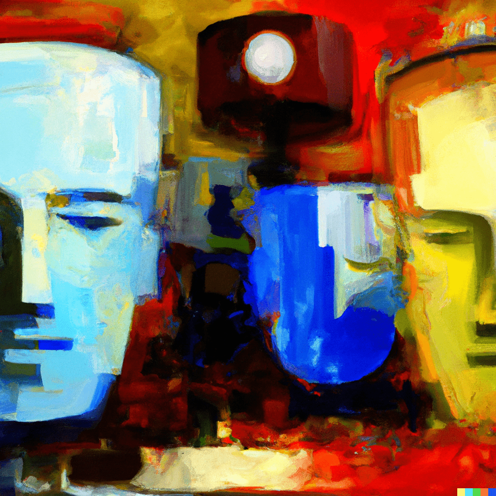 Von DALL-E erstelltes Bild: "impressionist painting of artificial intelligence"