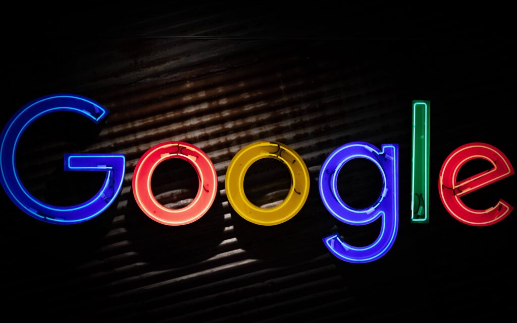 It is the Google logo in neon.